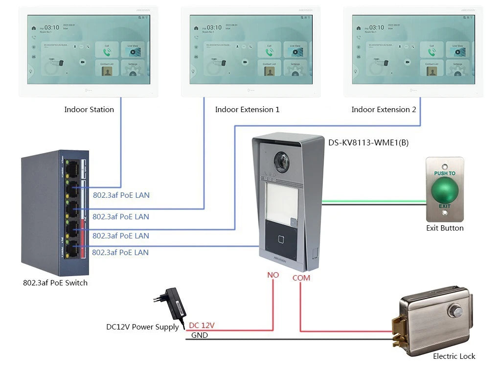 HIKVISION international version 10 inch DS-KH9510-WTE1(B) Indoor Monitor,802.3af POE, app Hik-connect,WiFi,Video intercom Spy-shop.com