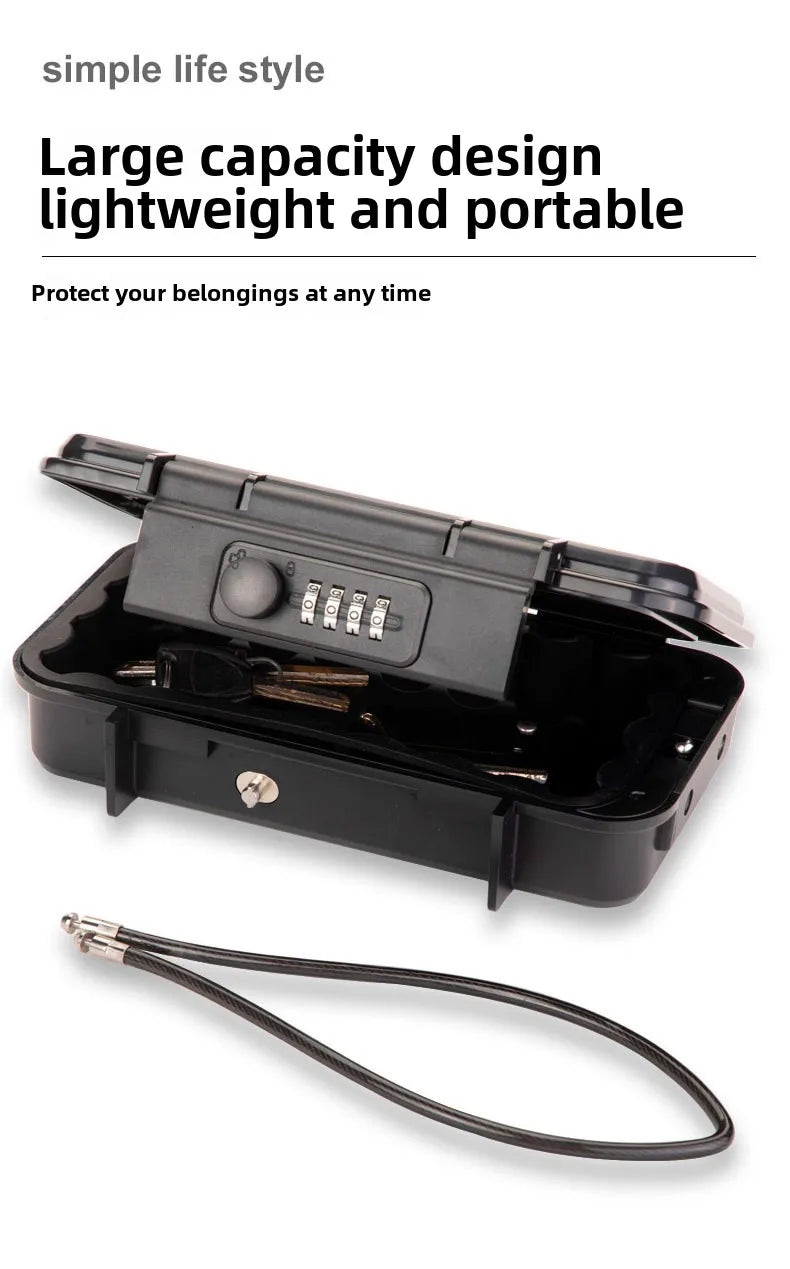 Coffre-fort portable extérieur avec câble et code pour clés et objets de valeur