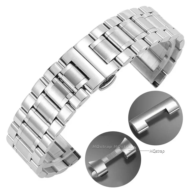 Stainless-Steel Curved-End Watch Bracelet