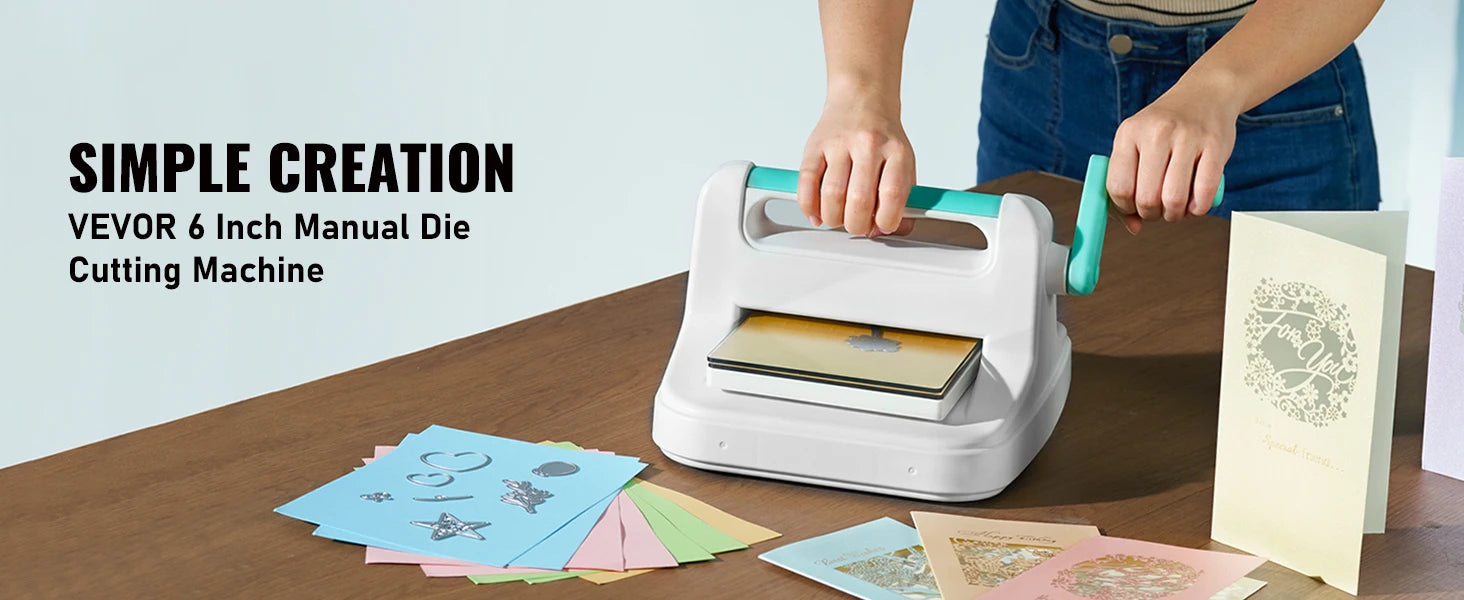 SucceBuy 6/9in Manual Die Cutting Embossing Machine Portable Cut Machines Opening Scrapbooking Machine Full Kit For Arts Crafts