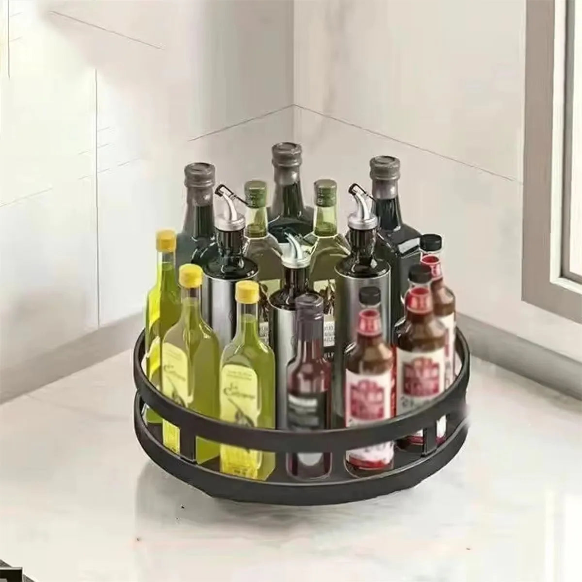 Portaspezie da cucina con piatto girevole a 360 gradi per riporre gli oggetti in modo efficiente e averli a portata di mano