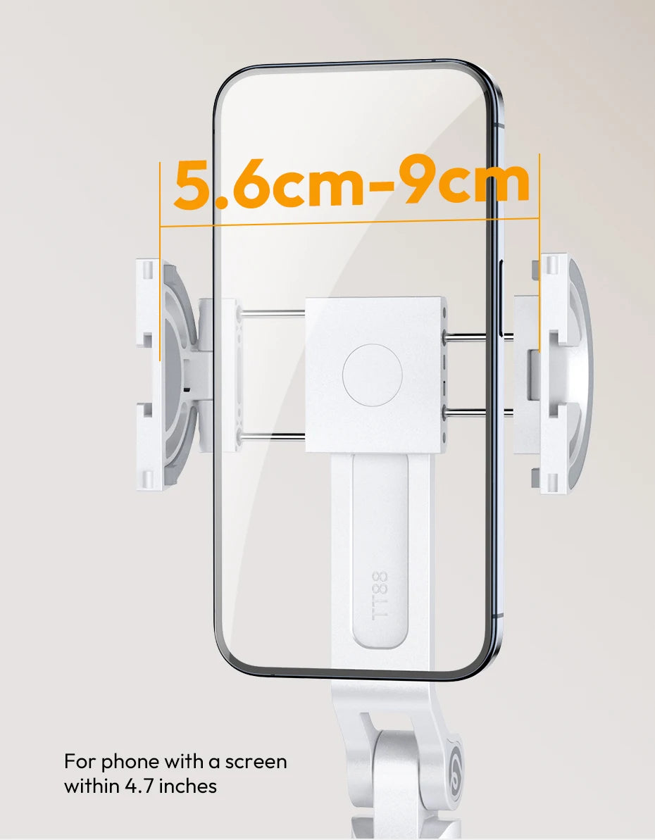 Ulanzi TT88 1.44M Overhead Selfie Stick Phone Tripod with Magnetic Clamp Wireless Remote Extension Tripod for LiveStreaming Vlog 