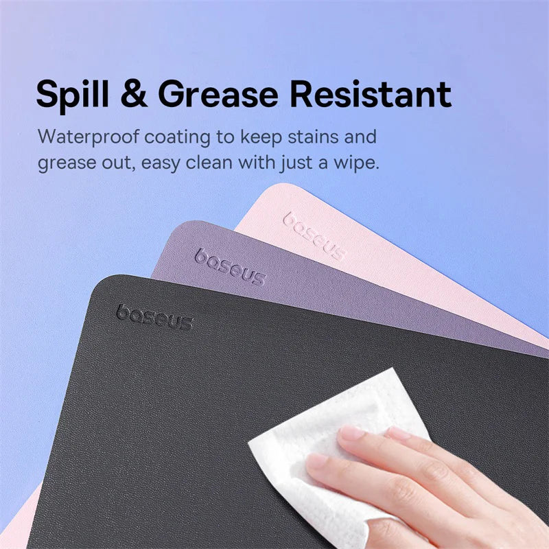 Mouse pad Baseus din piele PU, 26*21cm, impermeabil, antiderapant, pentru birou, PC, gaming și accesorii pentru computer desktop