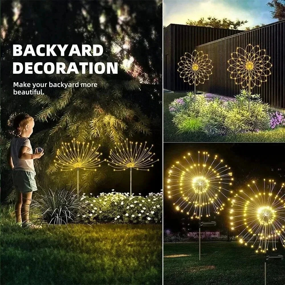60-LED Solar Firework Garden Light