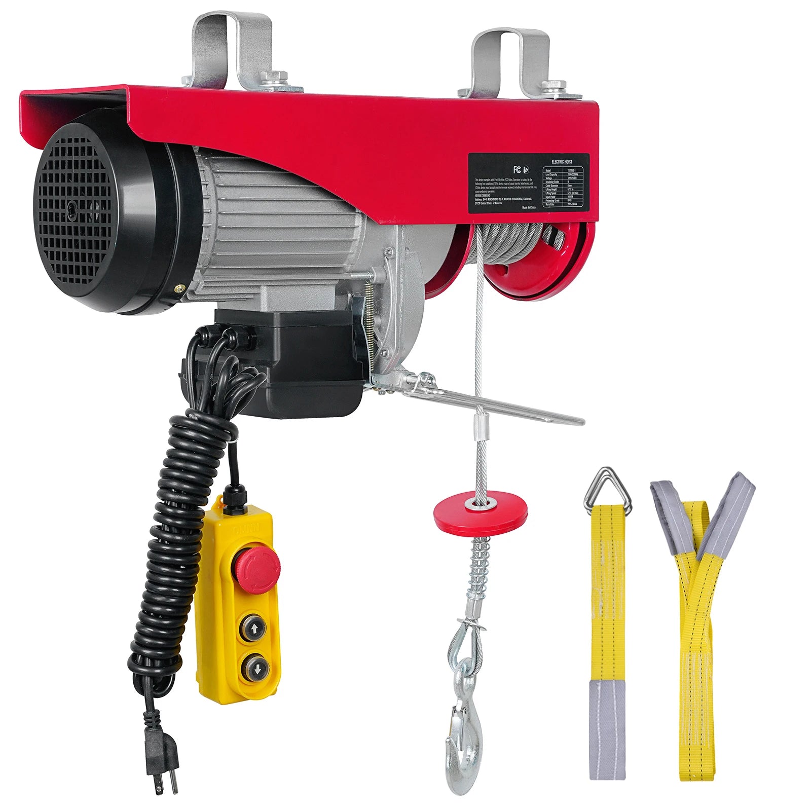 Electric Hoist Winch 550–2640 lbs with 40ft Cable for Garage Use
