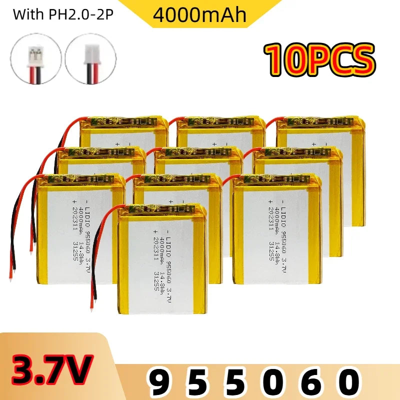 Batterie LiPo rechargeable 955060 3,7 V, PH à 2 broches