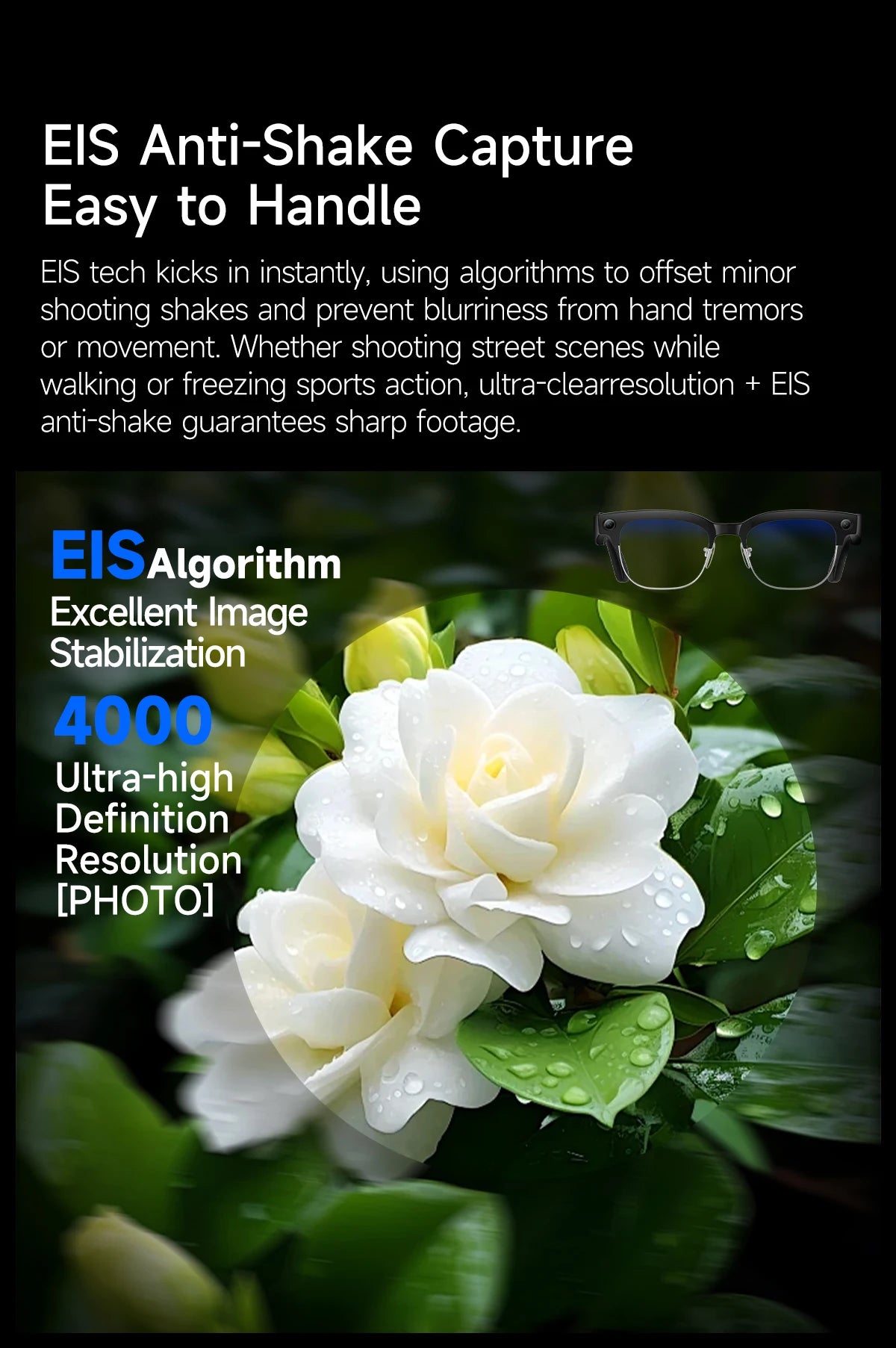 AI Smart Glasses with Camera, Calls, Translation & Audio