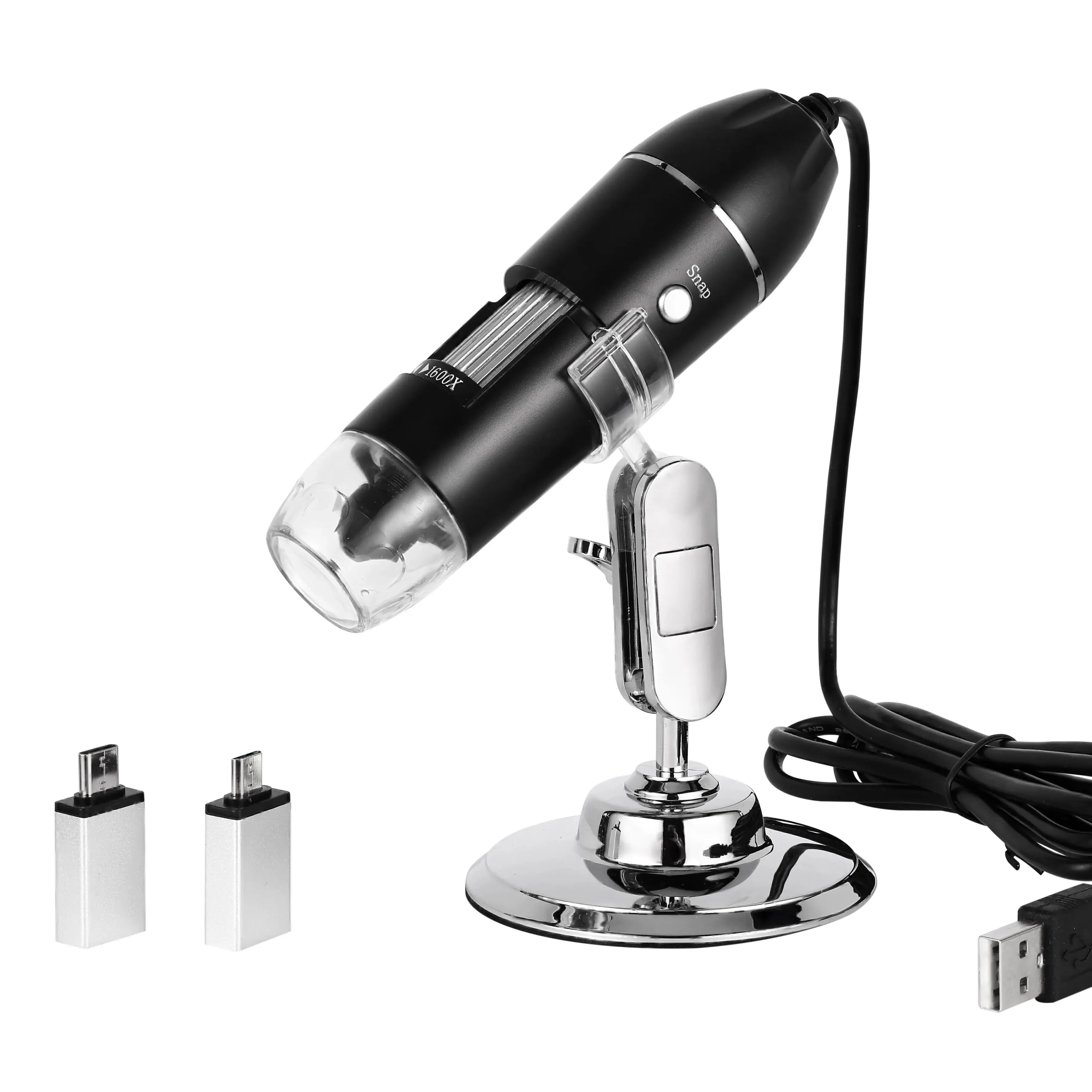 1600X USB Digital Microscope 1080P HD, Soldering Microscope with 8 Adjustable LEDs & Metal Stand, UVC Otg Compatible with