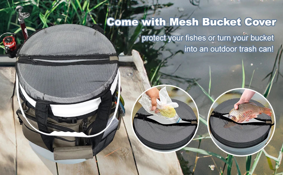 Fishing Bucket Organizer for 5-6 Gallon Buckets