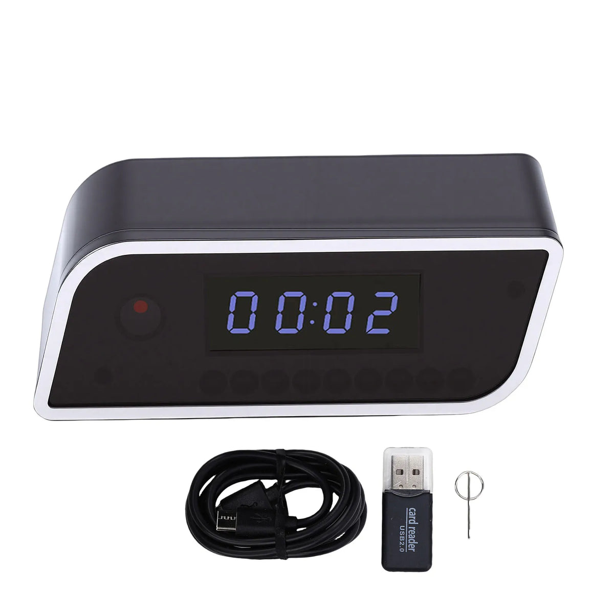 FHD Clock Camera FHD WiFi Camera Clock Indoor Wireless Security Camera with LED Time Display Motion Detection WiFi Camera Clock