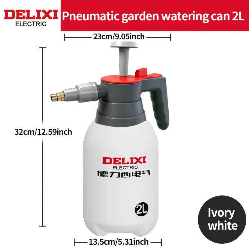 Hand Pump Sprayer,2L Handed Multi-Purpose Pressure Garden Sprayer,Safety Valve Adjustable Nozzle,for Lawn Garden DELIXI ELECTRIC