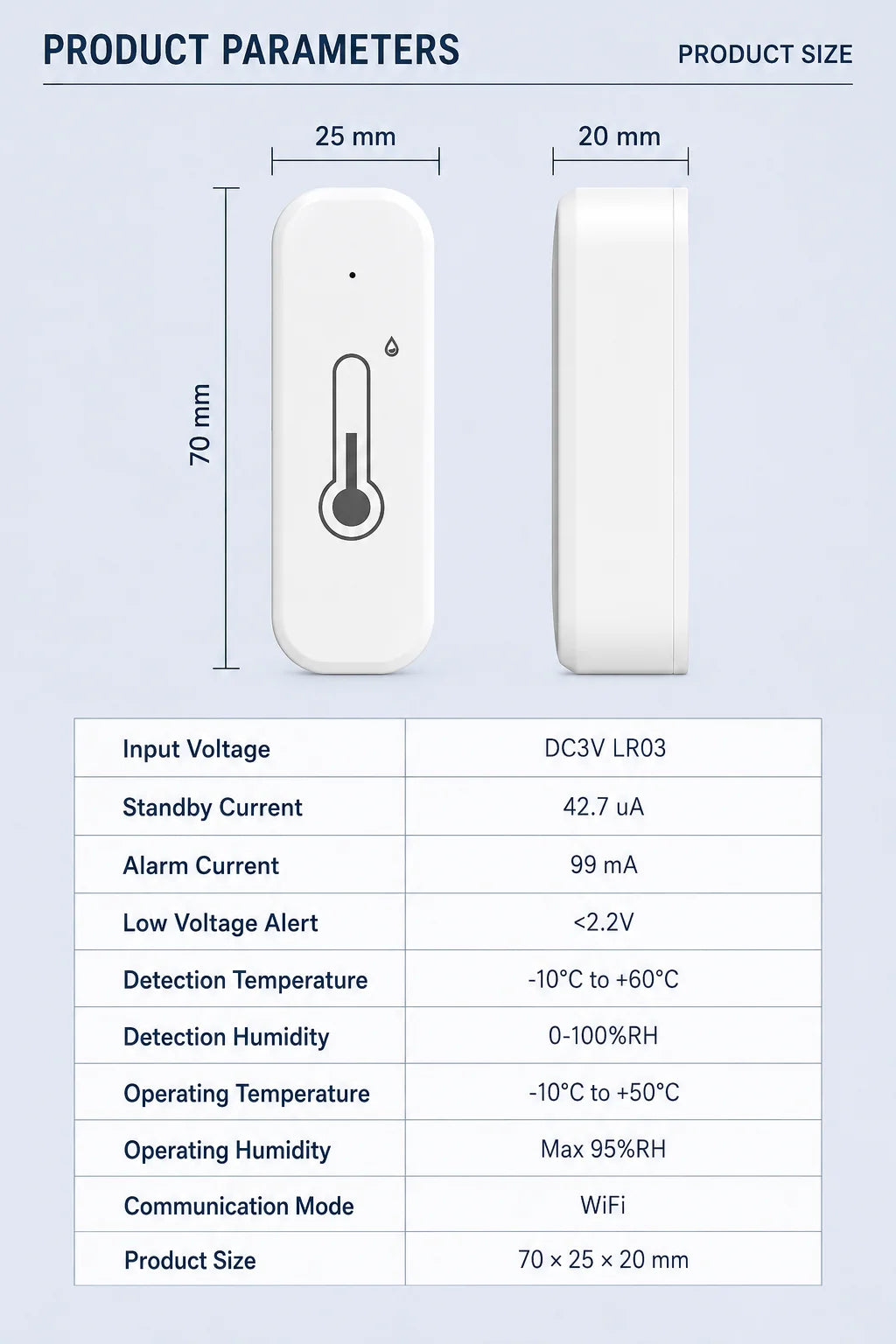 Smart Wi-Fi Temperature and Humidity Sensor
