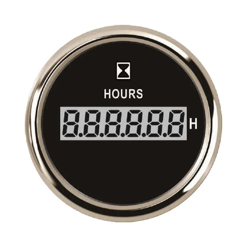 Digital timeteller på 52 mm med rød bakgrunnsbelysning, 9–32 V