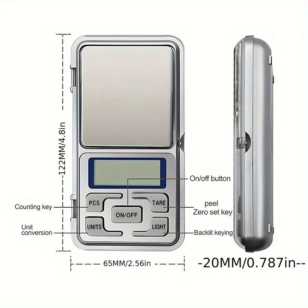 High Precision 500g/0.01g Mini Pocket Scale, Accurate Digital Jewelry Scale with LCD Display, Compact Portable for Easy Carry 
