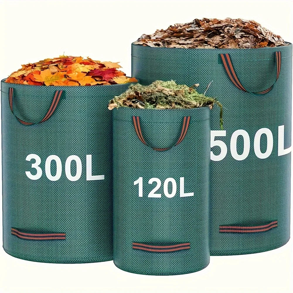Heavy-Duty PP Garden Waste Bags - Reusable Yard Debris Bags with Industrial Fabric and Handles for Plant, and Leaf Collection 