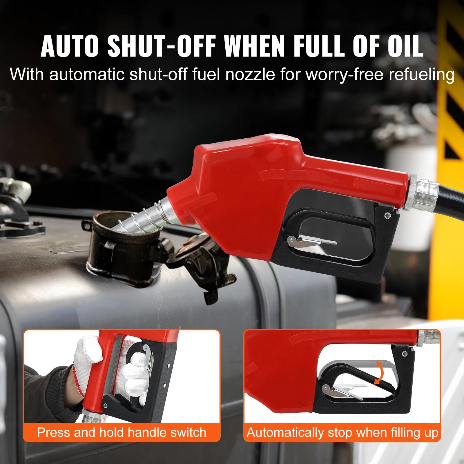 SucceBuy Σετ Αντλίας Μεταφοράς Πετρελαίου Diesel 10GPM 12V DC, Φορητή Ηλεκτρική Αυτοαναρροφητική Αντλία Μεταφοράς Καυσίμου για Επαναγέμιση