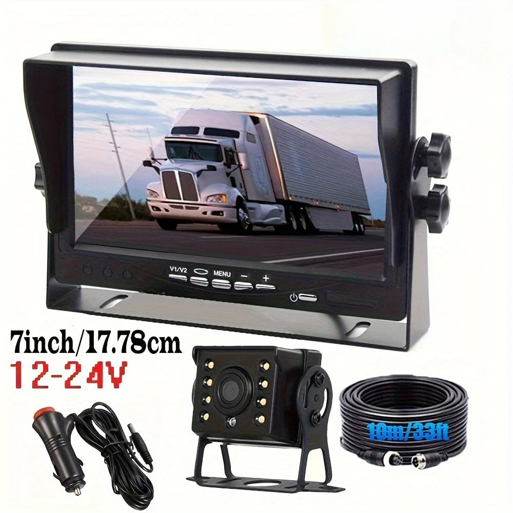 Universal Rearview Camera System for Trucks,  Night Vision Reversing Camera And a 7-Inch Monitor for Parking Assistance