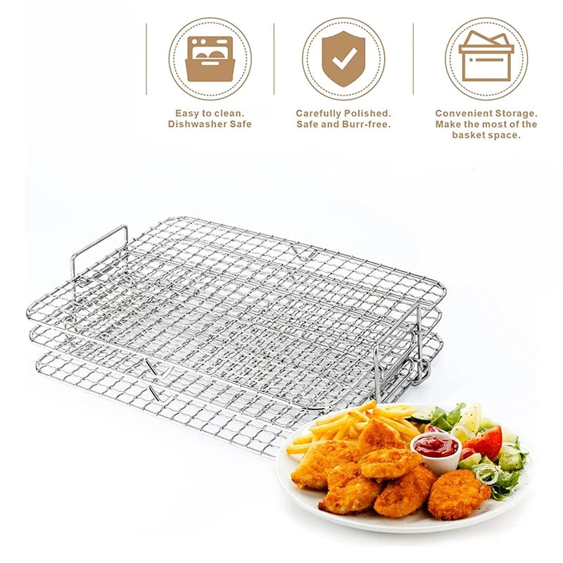 3-Tier Air Fryer Rack for Matching Foodi Grill XL