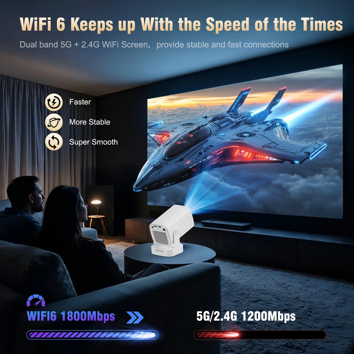 Magcubic Android 11 330ANSI HY310 проектор 4K Native 1080P Auto Focus Native Dual Wifi BT5.4 Air Mouse Voice Home Outdoor филм