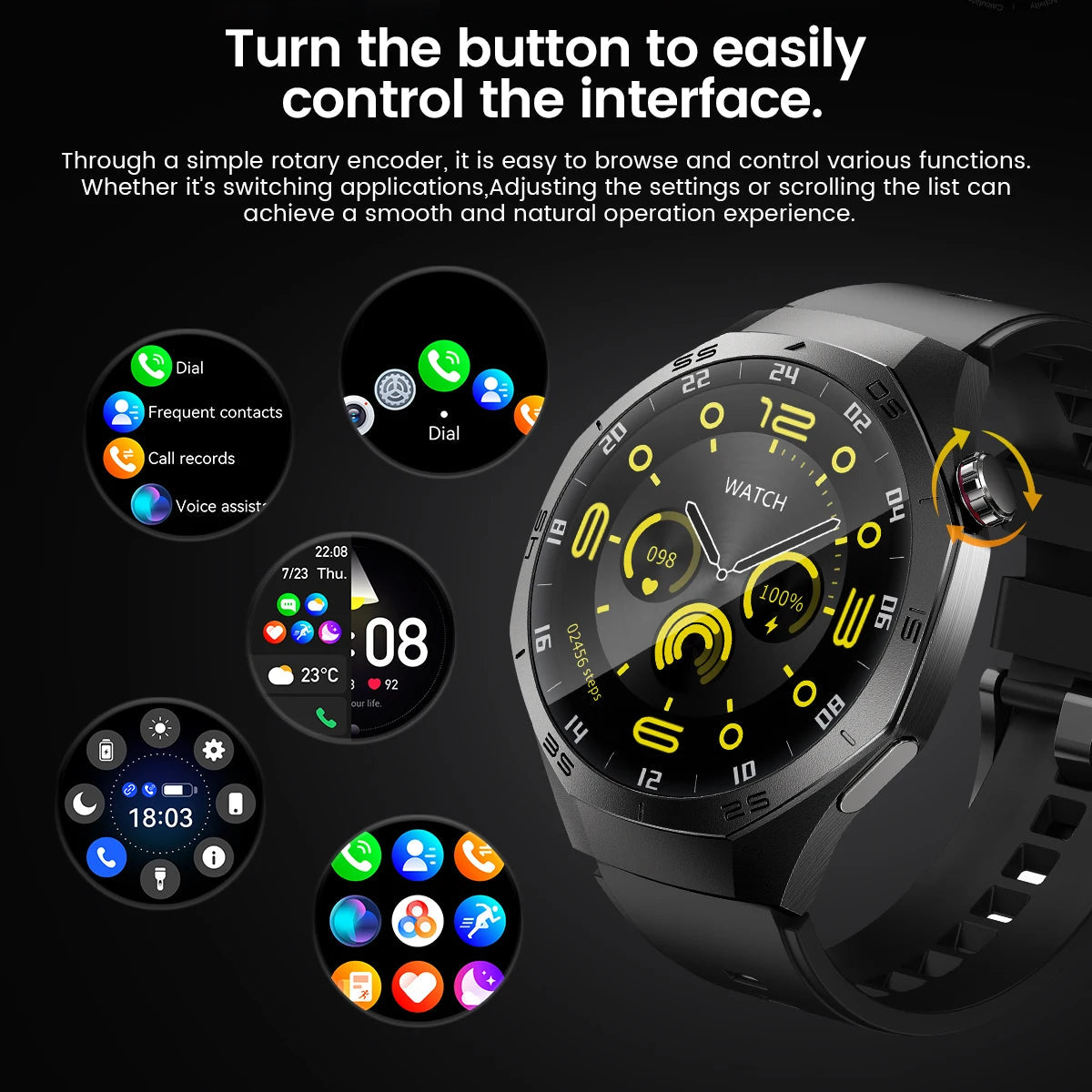 2025New For Android and ios Smart Watch Men AMOLED Screen GPS Motion trajectory Heart Rate Bluetooth Calls SmartWatch Waterproof 