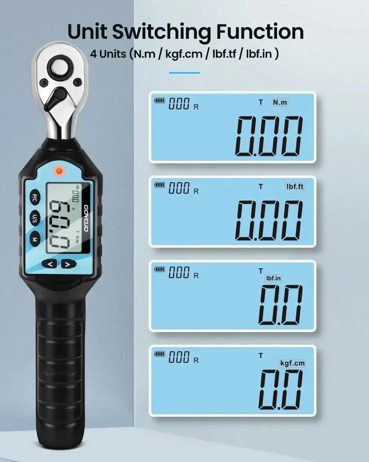 Digitaler Drehmomentschlüssel 3/8" 3/8-60Nm Hochpräzises bidirektionales Werkzeug