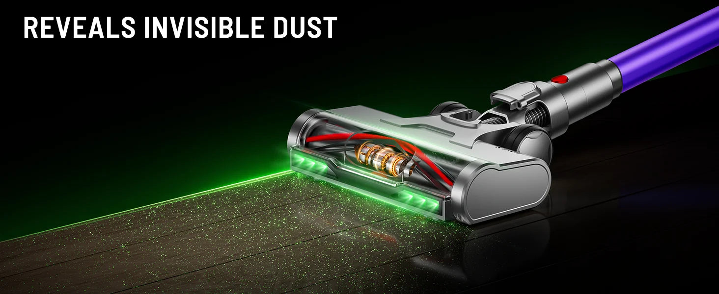 650W Cordless Vacuum Cleaner 65KPA Strong Suction for Pet Hair and Carpet