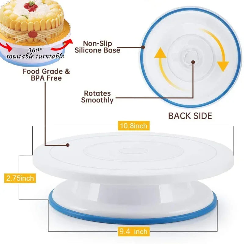 Cake Decorating Turntable Kit and Spatula Options