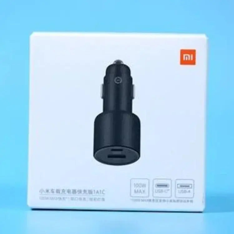 Carregador de isqueiro Xiaomi de 100 W com duas portas USB e cabo