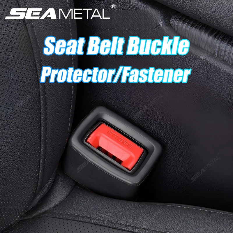 SEAMETAL Car Seat Belt Buckle Fastener Anti-Scratch Elastic Seatbelt Buckle Protector Universal Seatbelt Button Protection Cover