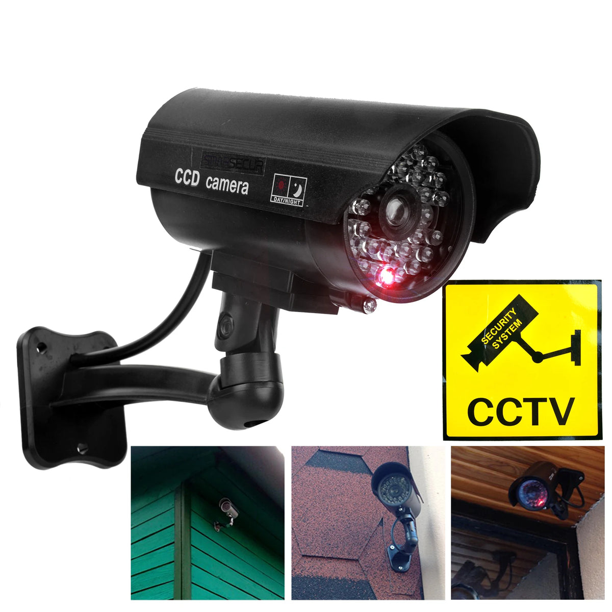 Dummy CCTV Camera with Flashing Red LED