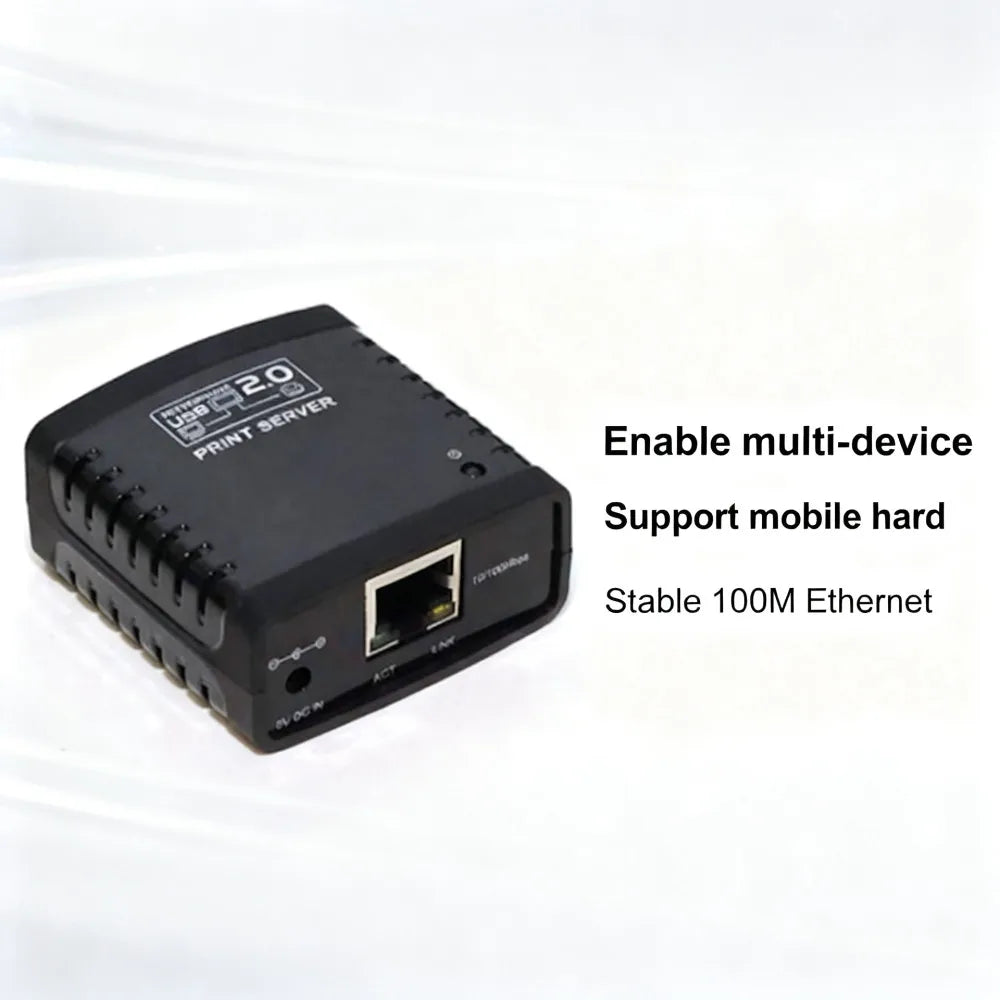 USB 2.0 Ethernet Print Server with LPR