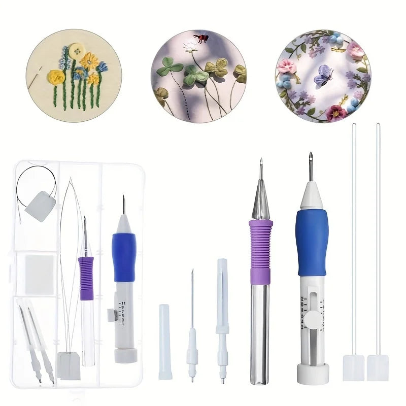 Adjustable Punch Needle Embroidery Kit with Storage Box