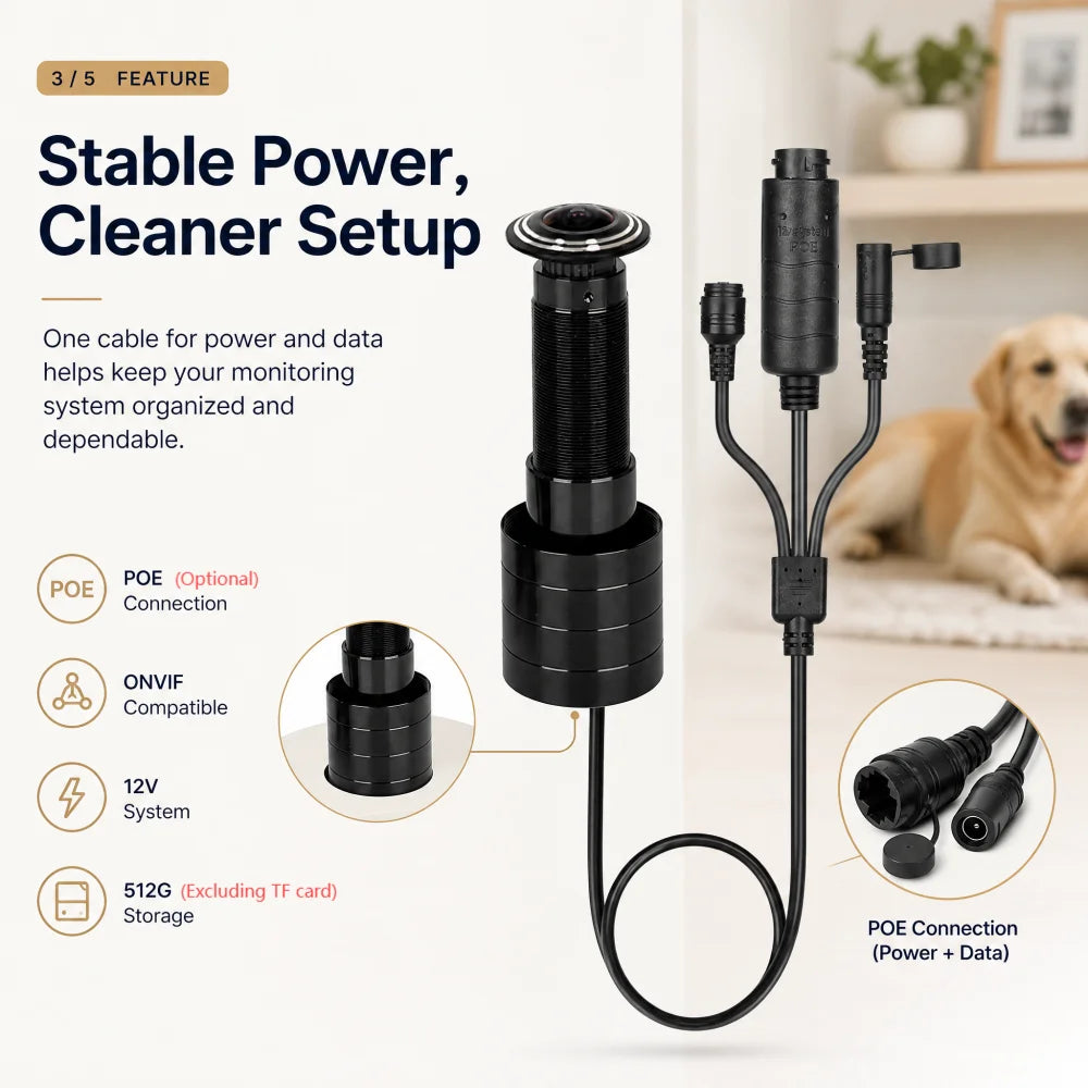 5MP Door Peephole IP Camera with 170° Wide-Angle View