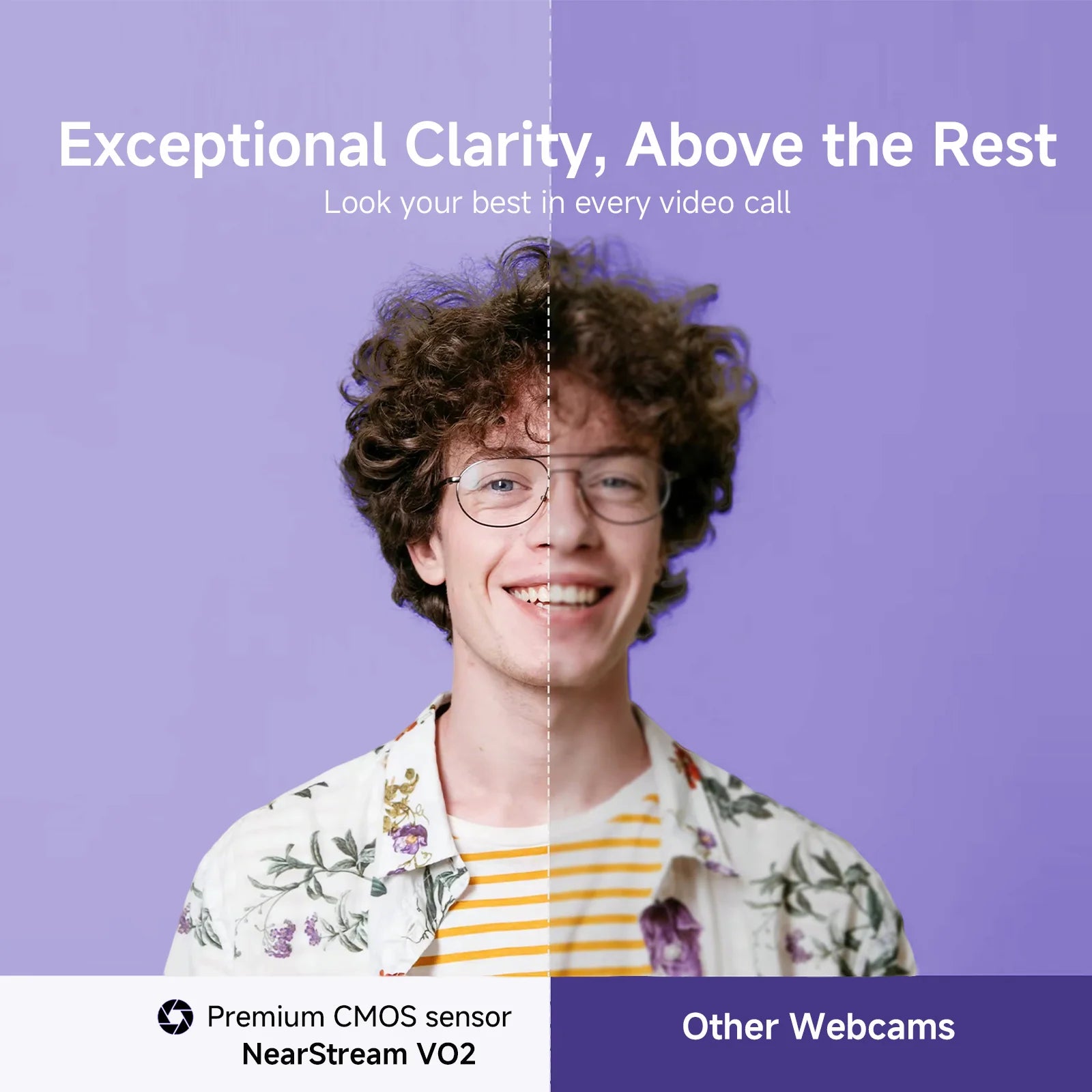 NearStream Webcam USB 1080P 60FPS con microfono AI a cancellazione del rumore