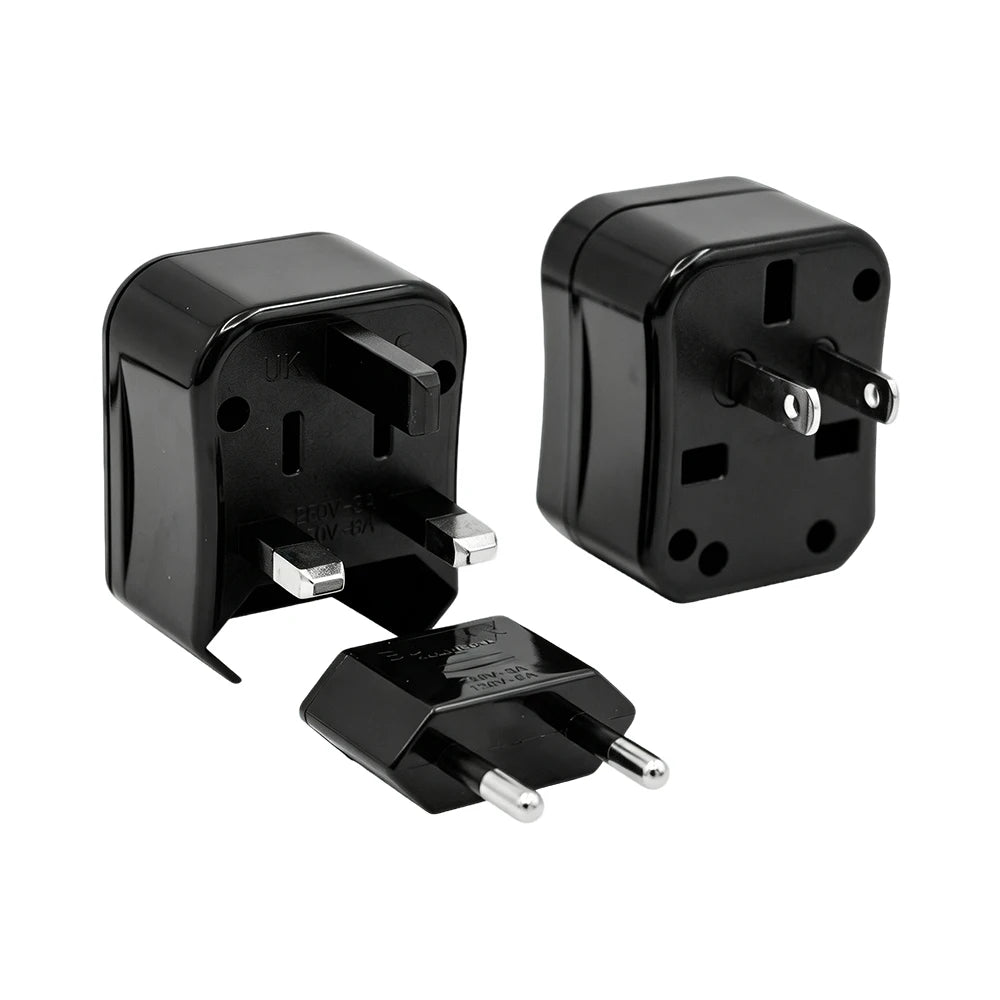 Adaptador de viagem EU/US/UK/AU com estojo de arrumação