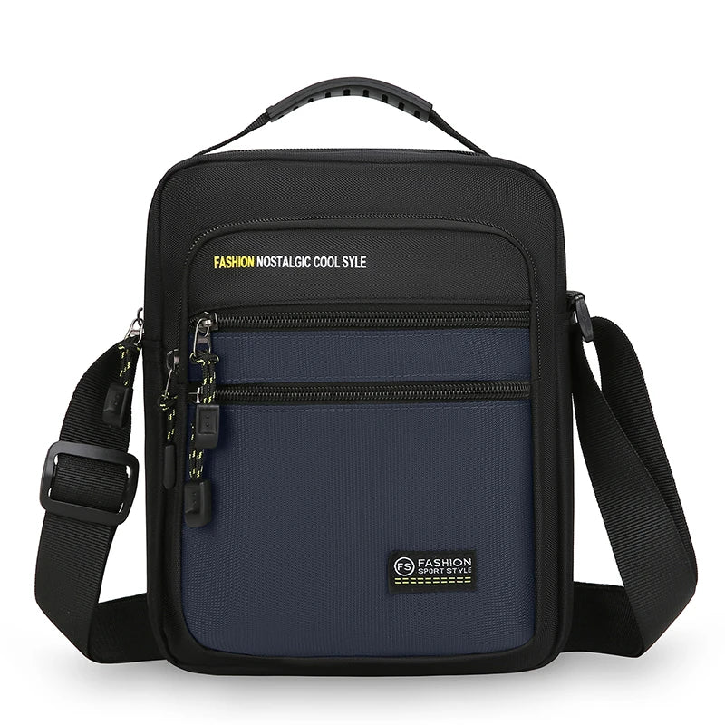 Borsa a tracolla in tessuto Oxford con tasche multiple