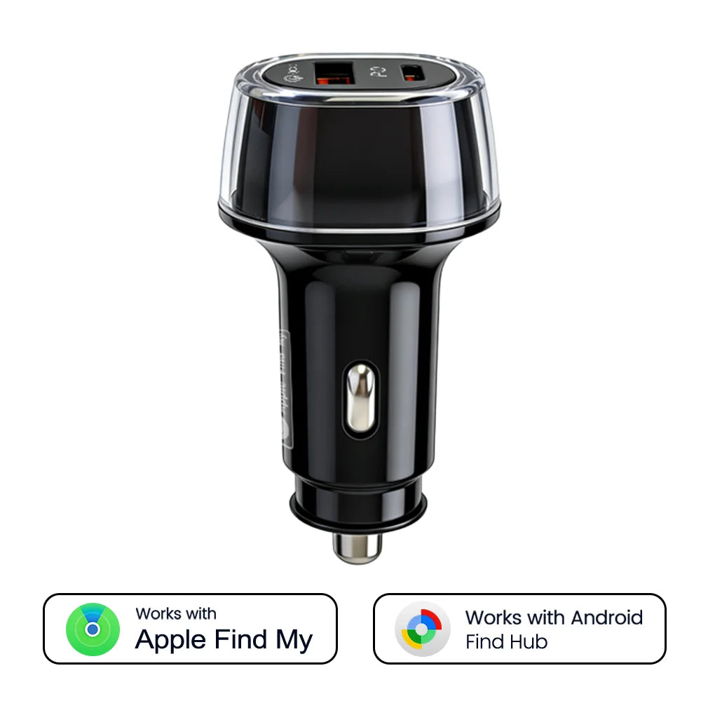 Universal Mini Car Charger GPS Locator Tracker Cigarette Lighter iPhone USB Type-C Find My ios Official App GPS Vehicle Tracke