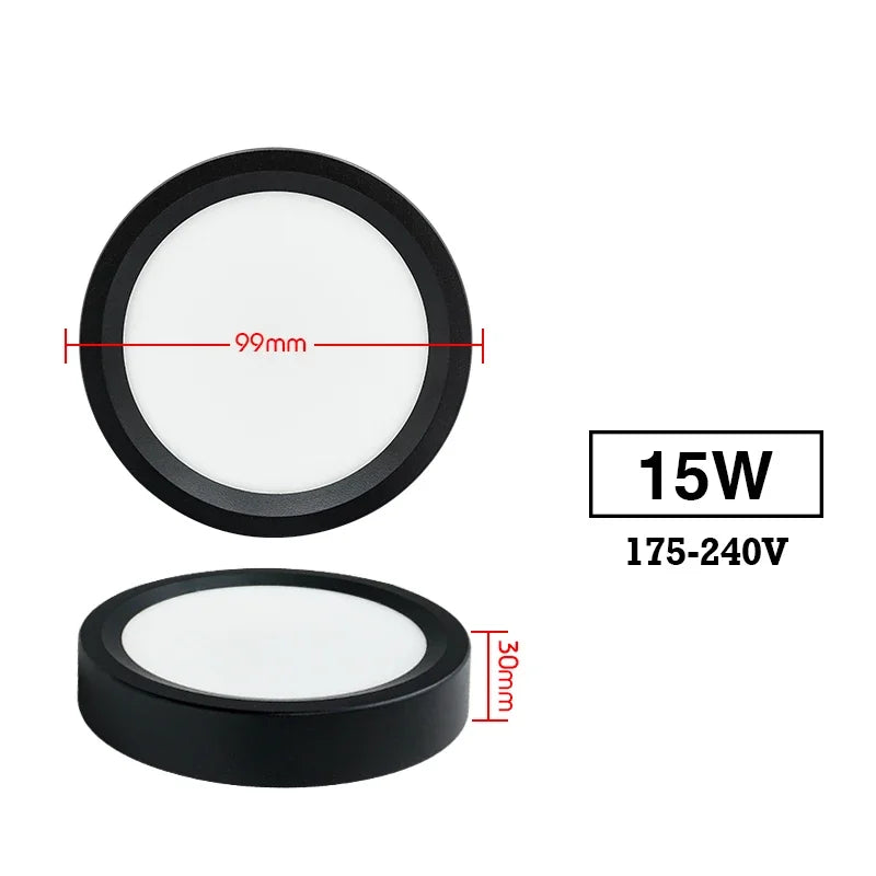 Surface-Mounted LED Ceiling Light, 9W-18W Options