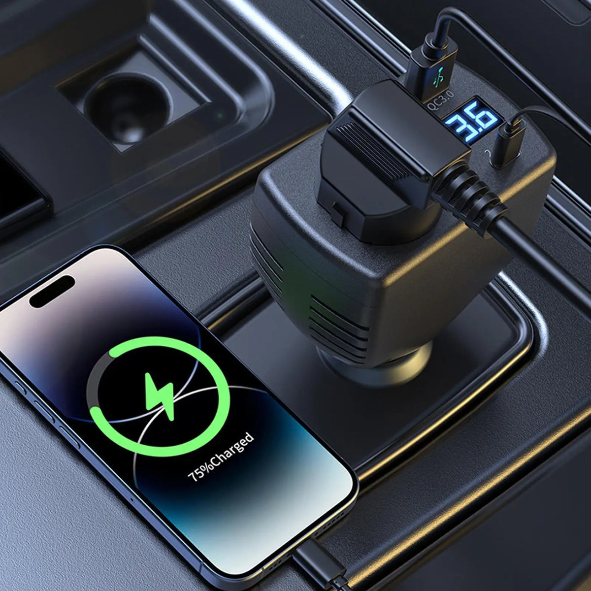 Car Laptop Charger 150W DC 12V To AC 220V Fast Charging Converter Car Plug Charger for Truck Suv Rv Boat Road Ride Trip Travel