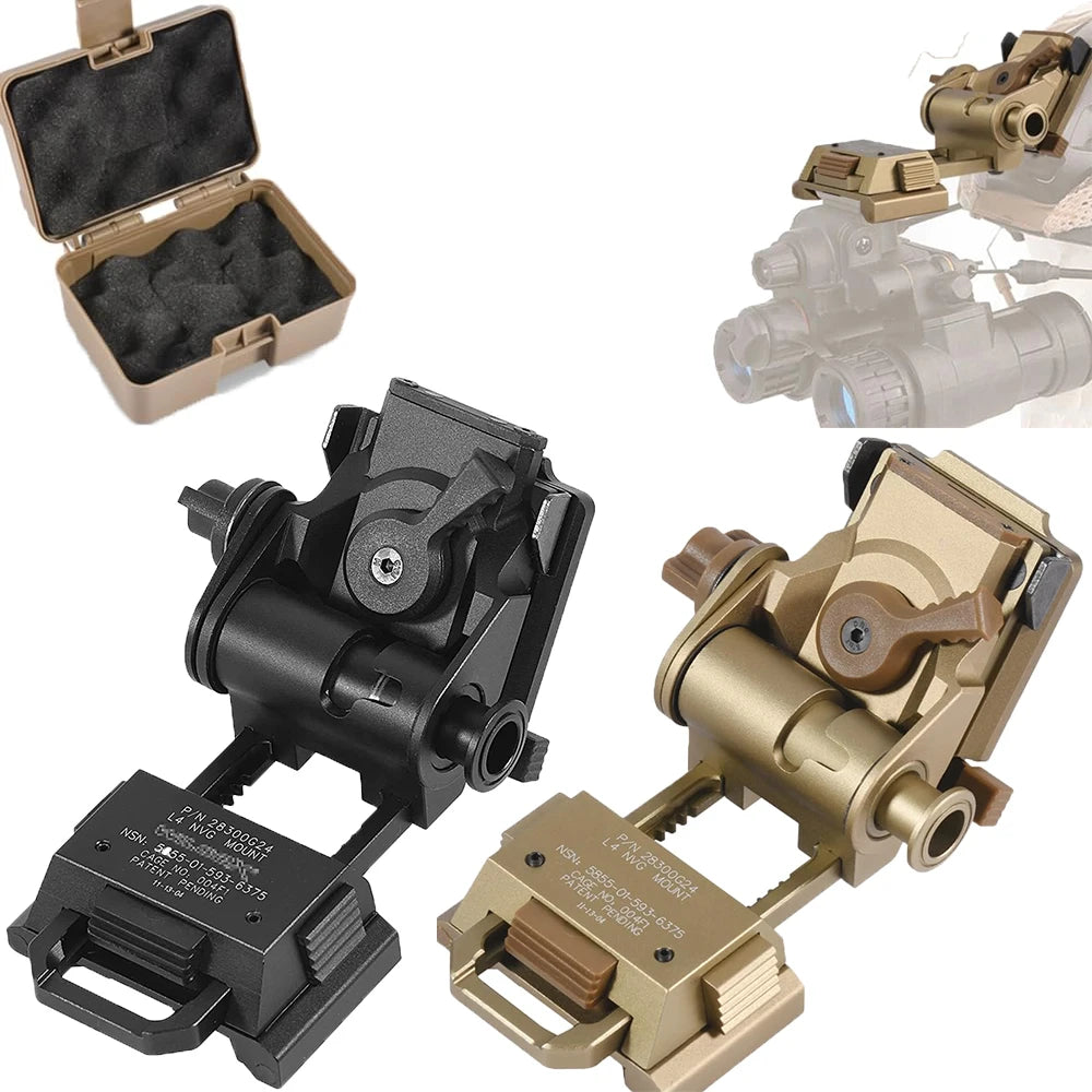 BOOIU Metal/Nylon L4G24 NVG Helmet Mount Holder for PVS15/18 GPNVG18 Goggle Night Vision Stent Outdoor Tactical Helmet Bracket