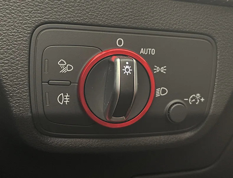 Headlight Adjust Switch Decoration Ring for Audi Interior Trim