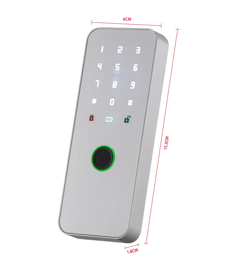 Nueva cerradura de puerta con huella digital y contraseña, desbloqueo por huella y por contraseña, diseño de cerradura oculta sin agujero, control remoto invisible con 2 mandos a distancia y 2 tarjetas deslizables