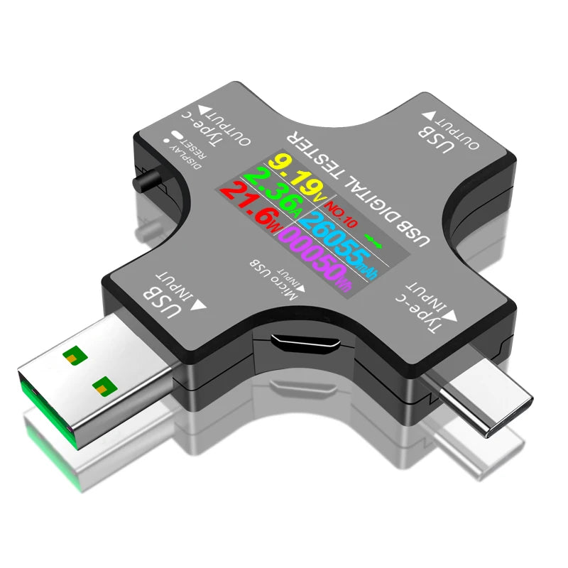 ‌USB Tester Type-C PD Digital Capacity Meter 8A Voltage Current Monitor Power Bank Charger Detector with QC3.0 Fast Charging 