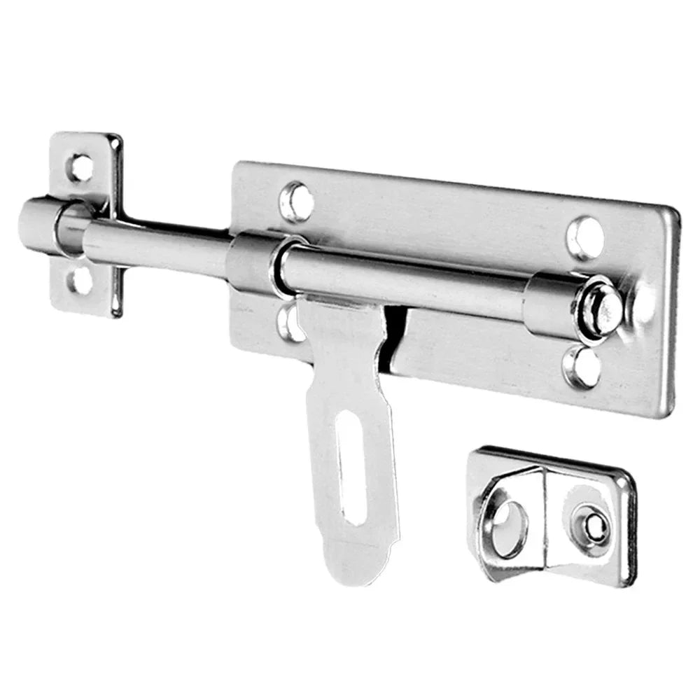 4-Inch Stainless Steel Barrel Bolt with Padlock Hasp