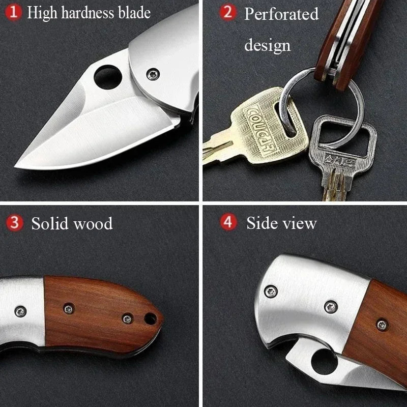 Mini Stainless Steel Foldable Knife, Portable Fruit Slicing Knife, Sharp Blade Utility Folding Knife, Easy to Carry 