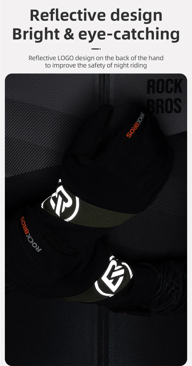 Gants de cyclisme à doigts complets écran tactile coupe-vent printemps automne