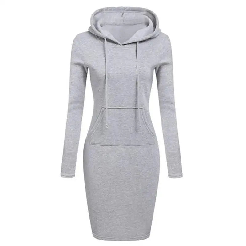 Rochie hanorac cu glugă și buzunare pentru damă
