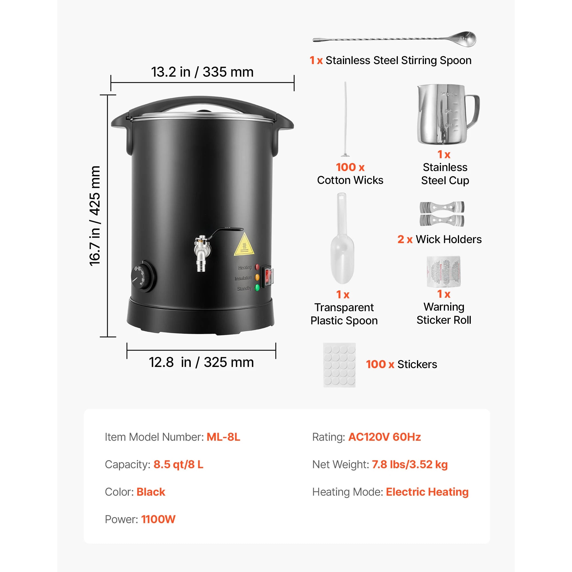 Wax Melter for Candle Making with Fast Heating & Easy Pour Spout