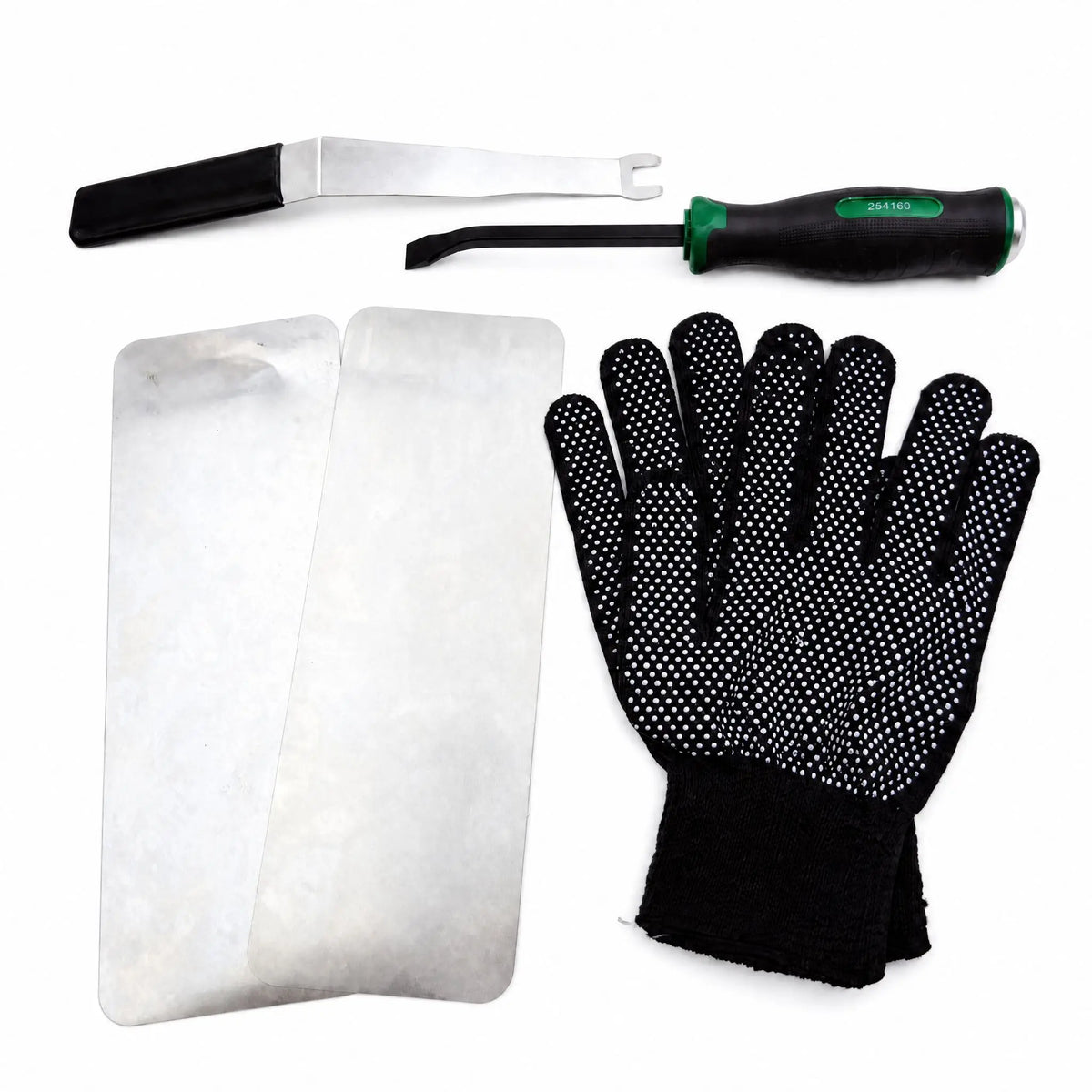 Smart Lock Installation Disassembly Tool Set, U-shaped Pry Wrench, Scraper, Metal Shield Plate & Non-slip Work Gloves