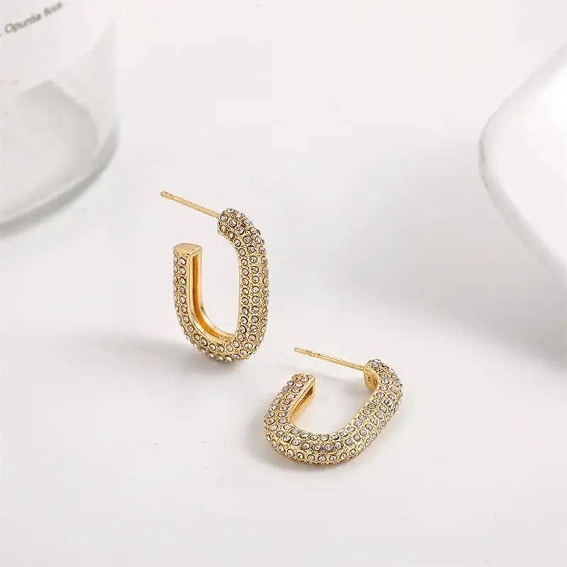 Zircon Circle Huggie Hoop Earrings for Women